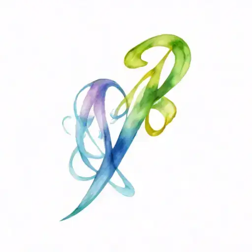 Letter M in a helix intertwined tattoo design idea