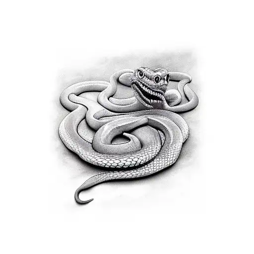 serpiente envuelta en pieza e ajedrez rey tattoo design idea