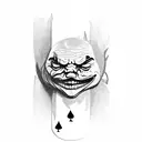 joker playing card, ibis face tattoo design idea