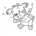 mix of tigger Winnie the pooh and a fairy tattoo design idea