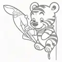 mix of tigger Winnie the pooh and a fairy tattoo design idea
