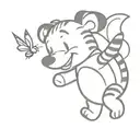mix of tigger Winnie the pooh and a fairy tattoo design idea