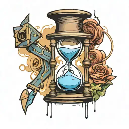 hourglass tattoo design idea