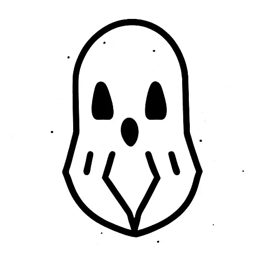 cute ghost tattoo design idea
