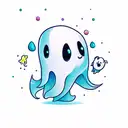cute ghost tattoo design idea