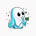 cute ghost tattoo design idea