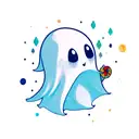 cute ghost tattoo design idea