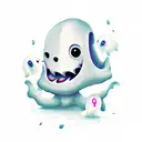 cute ghost tattoo design idea