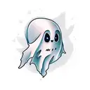 cute ghost tattoo design idea