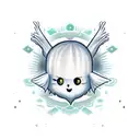 cute ghost tattoo design idea