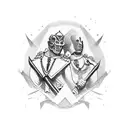 2 boys Caesar and Alexander tattoo design idea