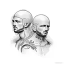 2 boys Caesar and Alexander tattoo design idea