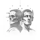 2 boys Caesar and Alexander tattoo design idea