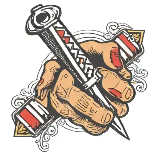 barber crossing hands holding scissors tattoo design idea