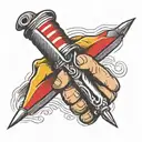 barber crossing hands holding scissors tattoo design idea
