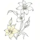 Gladiolus flower and narcissus flower  tattoo design idea