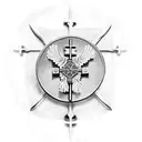 Roman shield with cross tattoo design idea