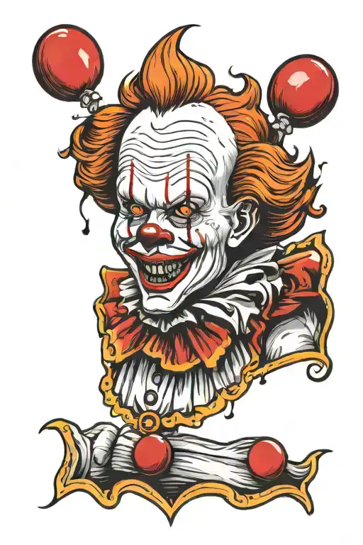 pennywise clown tattoo design idea