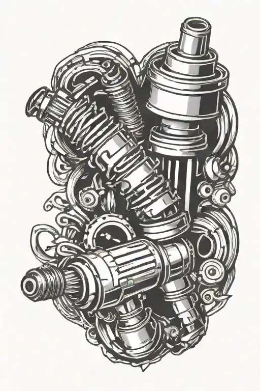 spark plug tattoo design idea