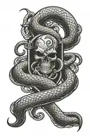 dark mark slytherin logo incorporated tattoo design idea