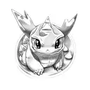 Bulbasaur, squirtle, charmander, butterfree and mudkip tattoo design idea