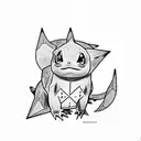 Bulbasaur, squirtle, charmander, butterfree and mudkip tattoo design idea