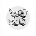 Bulbasaur, squirtle, charmander, butterfree and mudkip tattoo design idea