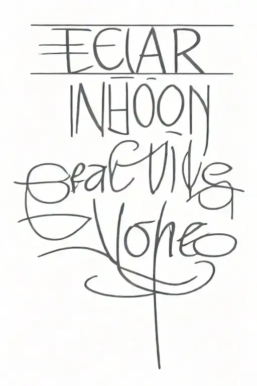 Fear None' in writing tattoo design idea