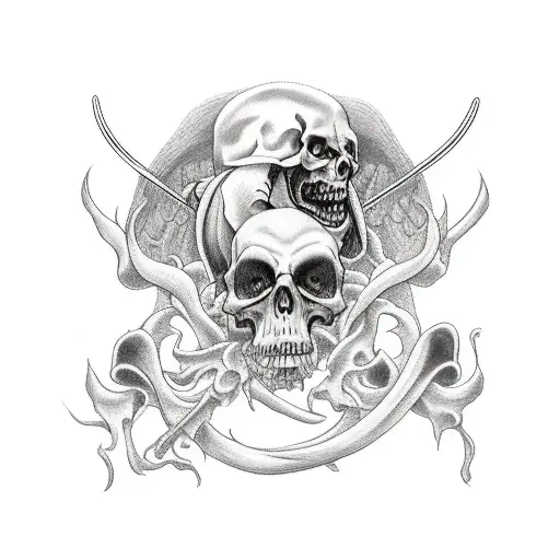 Grim Reaper with a baby scythe  tattoo design idea