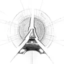 electrocardiogram with the Eiffel Tower, the Empire State Building and the Sydney Opera House and ending with "miles to" tattoo design idea
