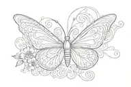 The name Shané in cursive with a butterfly and a heart  tattoo design idea