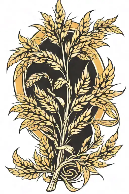 wheat stalk tattoo design idea