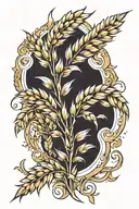 wheat stalk tattoo design idea