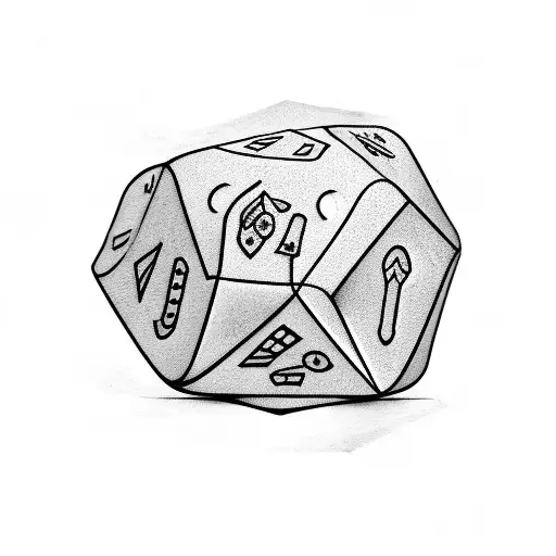 2 Dice, 1 and 6 tattoo design idea