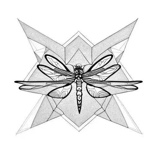 platonic solids dragonfly  tattoo design idea