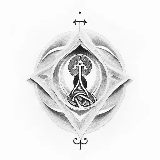 A blackwork tattoo featuring a keyhole with a Bible scroll unfurling from it, representing the hidden wisdom of Genesis 2:22 tattoo design idea