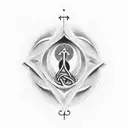 A blackwork tattoo featuring a keyhole with a Bible scroll unfurling from it, representing the hidden wisdom of Genesis 2:22 tattoo design idea