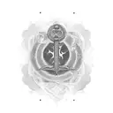 A blackwork tattoo featuring a keyhole with a Bible scroll unfurling from it, representing the hidden wisdom of Genesis 2:22 tattoo design idea