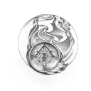 A blackwork tattoo featuring a keyhole with a Bible scroll unfurling from it, representing the hidden wisdom of Genesis 2:22 tattoo design idea