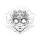 potato,egg and angel  tattoo design idea