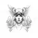 potato,egg and angel  tattoo design idea