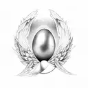 potato,egg and angel  tattoo design idea