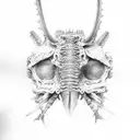 The spine and ribs are drawn in ink tattoo design idea