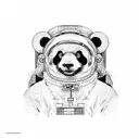 Panda bear astronaut tattoo design idea