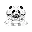 Panda bear astronaut tattoo design idea