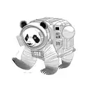 Panda bear astronaut tattoo design idea