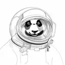Panda bear astronaut tattoo design idea