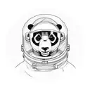 cartoon Panda bear astronaut tattoo design idea