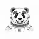 cartoon Panda bear astronaut tattoo design idea