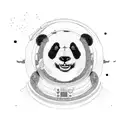 cartoon Panda bear astronaut tattoo design idea